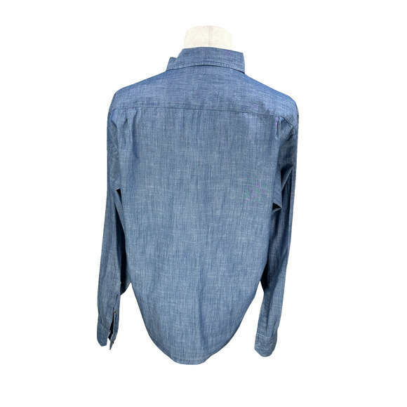 Peter Millar Summer Chambray Shirt Men’s XL Blue Long Sleeve Button-Down Collar - Picture 5 of 10
